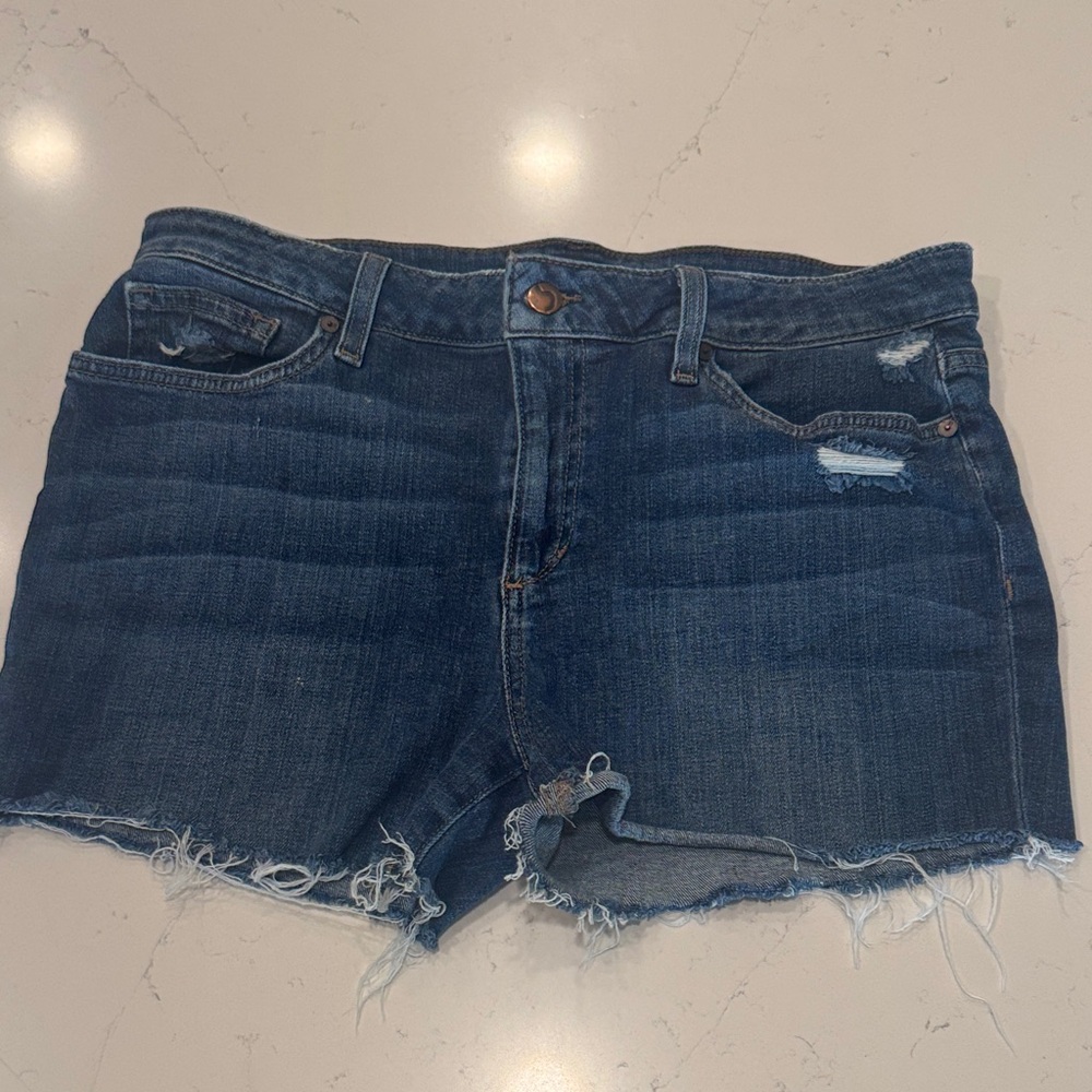 Joe's Jeans Dark Blue Distressed Jean Shorts